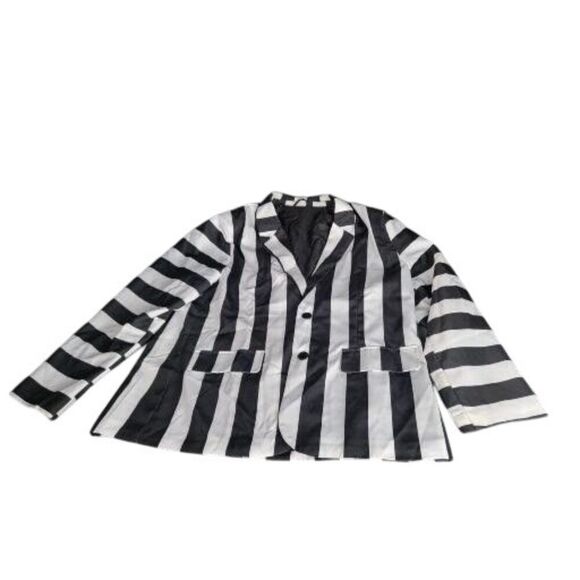 Beetlejuice Blazer Men Sz XXL Striped Black White Costume Cosplay Gothic Fun - Picture 1 of 9
